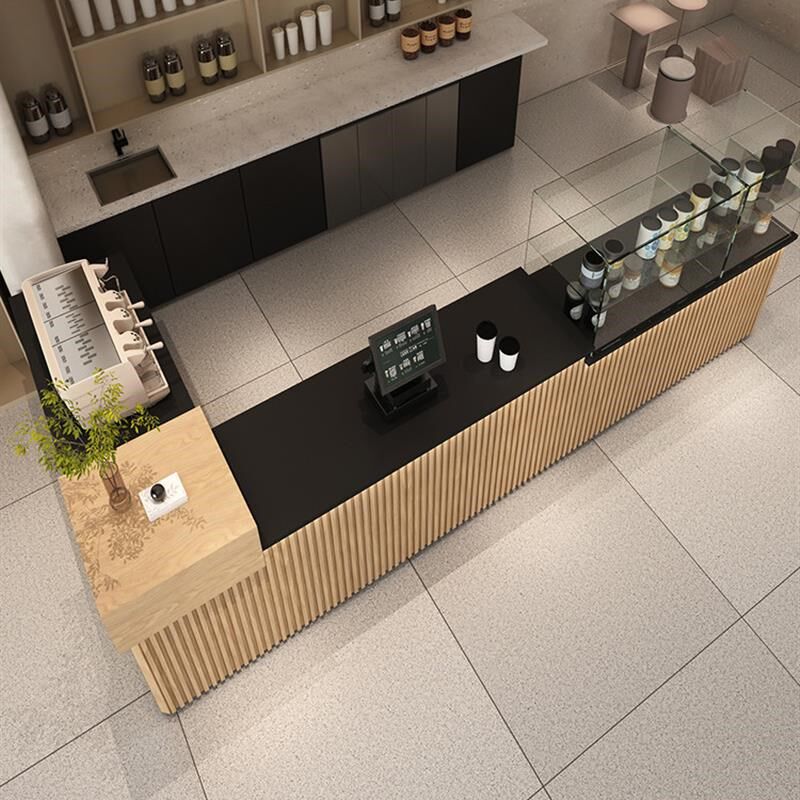 咖啡厅吧台色奶茶烘焙宠物店收银台健身房餐饮前台接待台桌