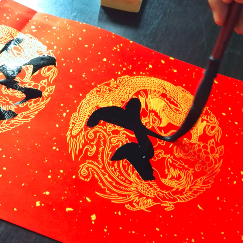 对纸万年红瓦当红空白手写红纸挥春纸加厚褪色春纸毛笔书法春斗方
