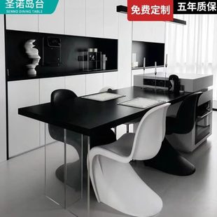 厨房小户型可嵌入蒸烤箱一体 岛台餐桌一体可伸缩轻奢家用开放式
