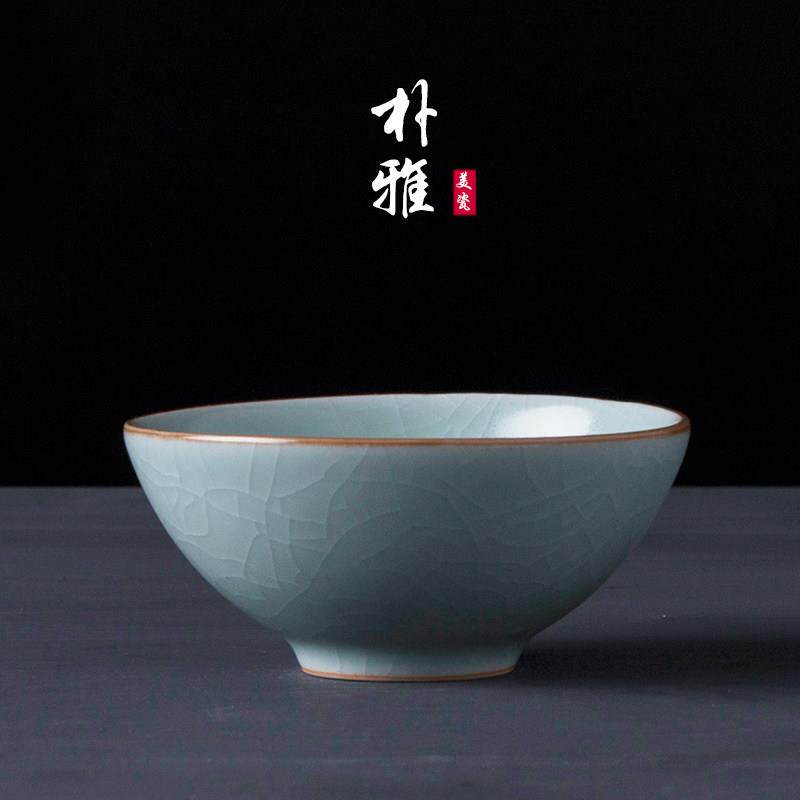 还真北宋天青汝窑手工小茶杯汝瓷可养开片家用品茗杯陶瓷茶具单杯