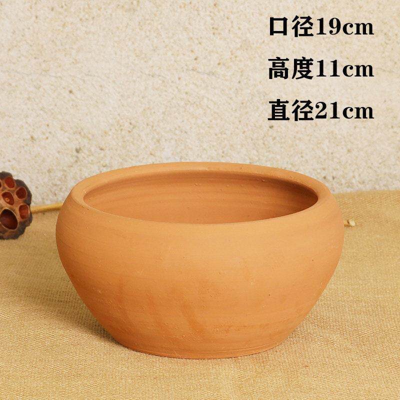 老式土陶罐黄土聚宝盆黄色陶瓷罐陶土瓦罐圆坛子招财风水摆饰香炉