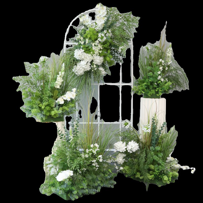 仿真绿植园艺会场布置绿色婚庆地排花排商业美陈森系造景装饰花艺