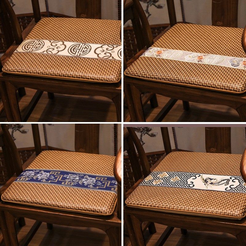 中式红木沙发坐垫圈椅茶椅餐椅垫夏季冰丝凉席坐垫竹席藤椅垫夏天