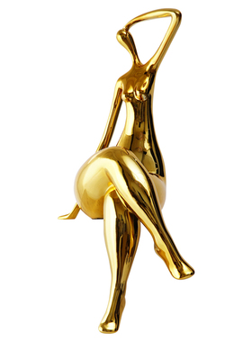 美容院抽象人物雕塑办公室楼梯走道落地艺术品玄关吧台美人鱼摆件