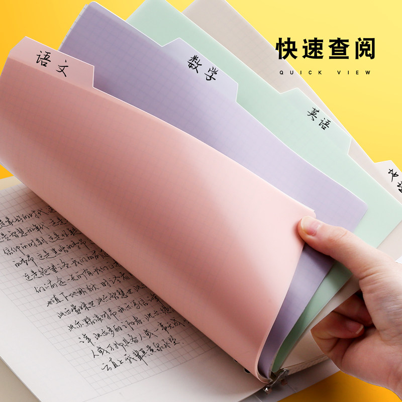 活页分隔页分页纸塑料彩色索引卡活页分页文件夹隔页纸分类标签隔