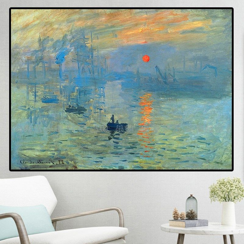 数字油画手绘填色油彩画莫奈名画欧式装饰画客厅卧室挂画