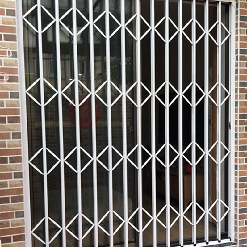 上海定做推拉防盗窗 铝合金折叠防护窗 儿童安全防护栏伸缩防盗门