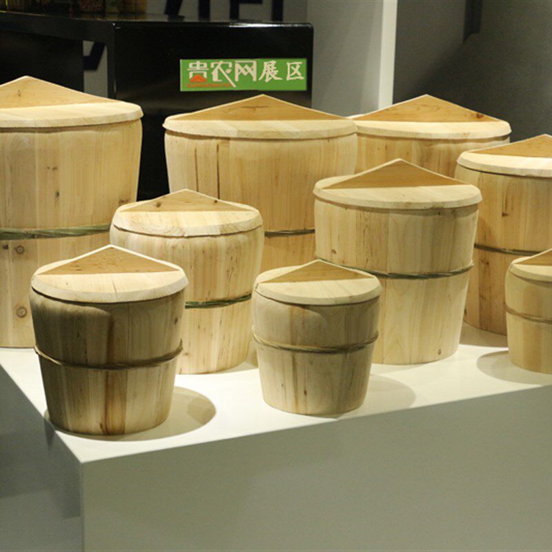 贵州杉木制蒸饭桶餐具架提锅大木桶饭甑子传统竹编饭团竹制