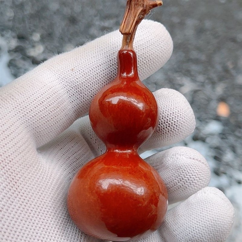 绕指柔天然葫芦文玩手捻精品收藏真迷你胖墩龙头手把盘玩件挂摆件