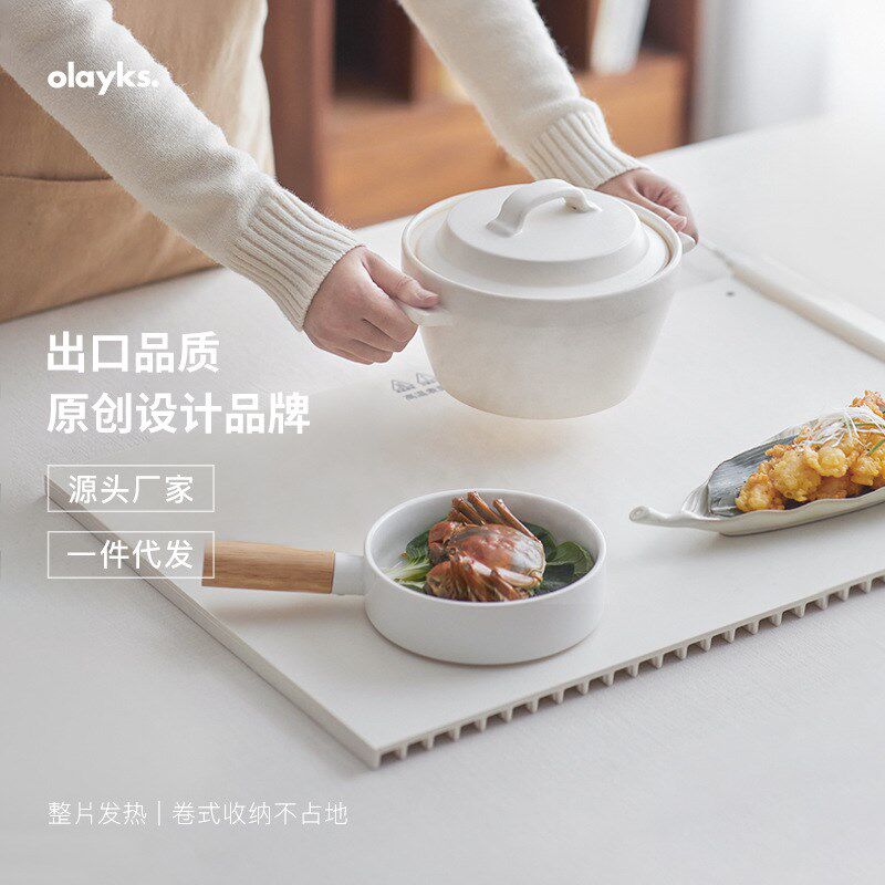立时硅胶暖菜板式热菜保温板饭菜加热