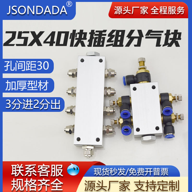 铝合金对分流分螺纹气分流器快拧流组分气块