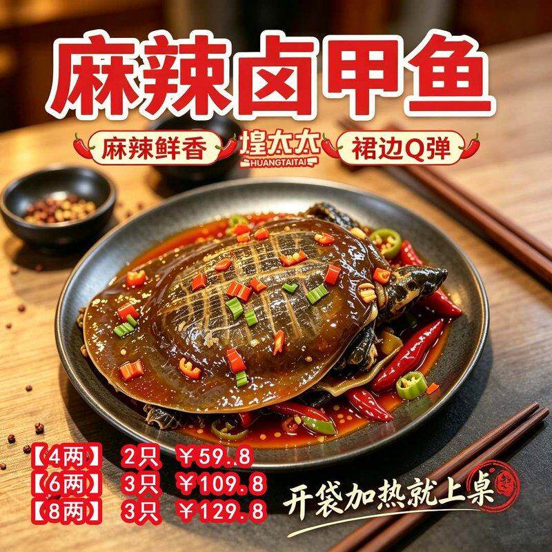 煌太太川香麻辣卤甲鱼加热开袋即食熟食私房菜下酒菜顺丰包邮