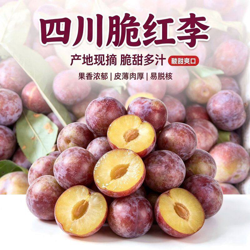 顺丰四川红脆李香甜可口脆爽多汁新鲜采摘应季水果