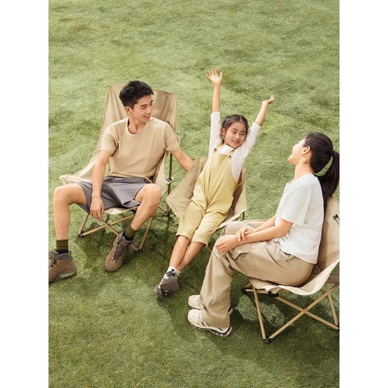 牧高笛月亮椅折叠椅碳钢小马扎户外露营钓鱼写生宽大轻型便携凳子