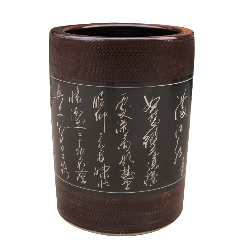 景德镇陶瓷字画筒书画缸雕刻大号花瓶画轴桶卷轴缸箭筒花插器