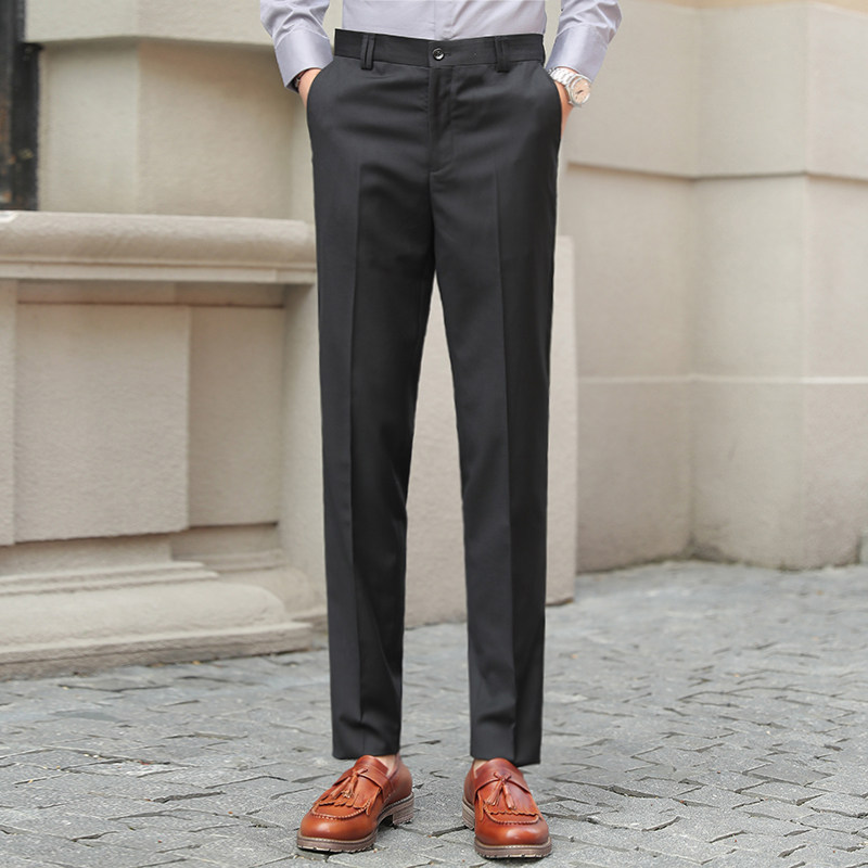 西裤男秋季长裤商务正装直筒宽松九分裤子高腰西服男士垂感西装裤