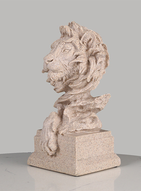 新中式酒店宾馆民宿风装饰品雄狮雕塑电视柜储物柜摆件书柜工艺品