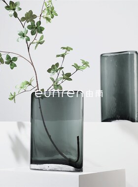 简约创意轻奢样板间琉璃花瓶摆件民宿客厅家居玻璃水培花器软装饰