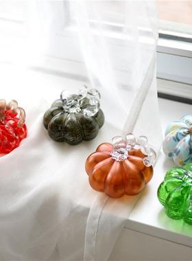 摆件玻璃南瓜家居礼物工艺出口装饰品艺术手工客厅桌面彩色美式架