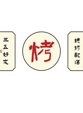 网红复古烧烤肉串店装饰创意墙面工业风小酒吧饭馆餐饮壁纸画布置