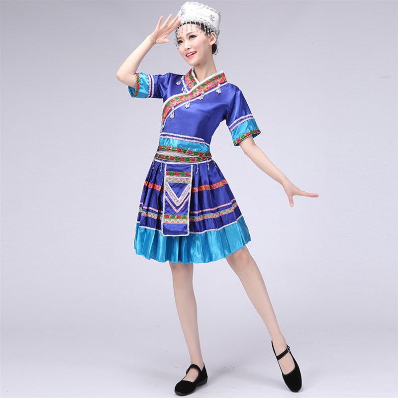 哈尼族演出服女云南少数民族舞蹈服水族瑶族土家族舞台表演服新款