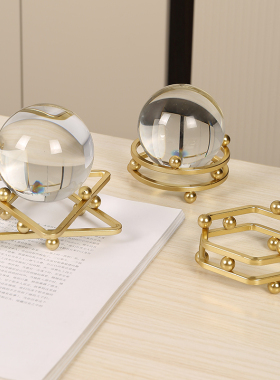 轻奢时来运转透明水晶球摆件办公室招财客厅酒柜装饰品耶诞节礼物