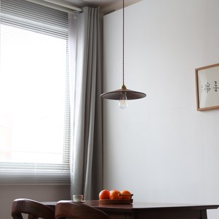 烁阳黑胡桃木吊灯日式复古餐厅岛台过道吧台书房设计师工作台灯具