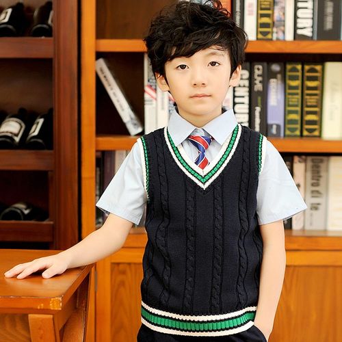 童装背心春秋装学院风儿童学生校服班服冬装全棉英伦男童毛衣马甲