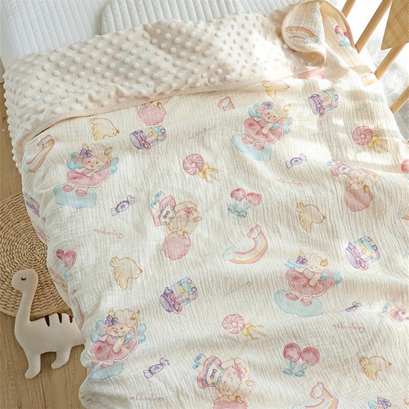 婴儿豆豆毯春秋宝宝新生盖毯盖被秋冬毯子四季通用毛毯儿童小被子