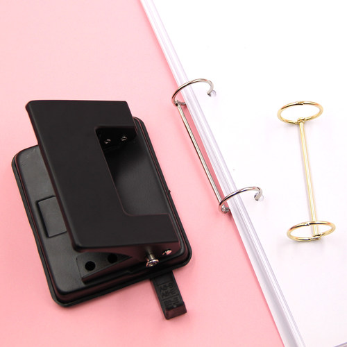 两孔金属书圈二连环双孔打孔器活页夹打孔机装订圈二孔四孔A4活页