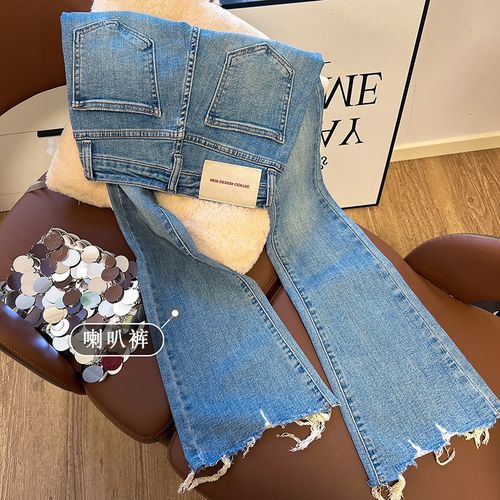 女童喇叭牛仔裤港风2025春夏修身显瘦休闲长裤子中大童装装高腰潮