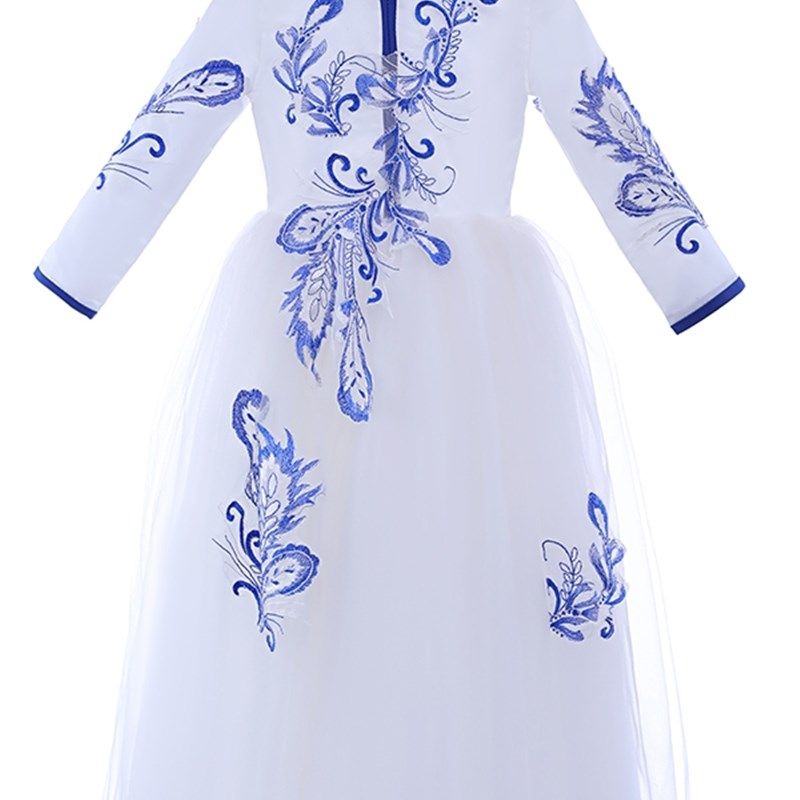 女童中国风旗袍公主裙表演古筝演奏演出服主持人夏季儿童高端礼服