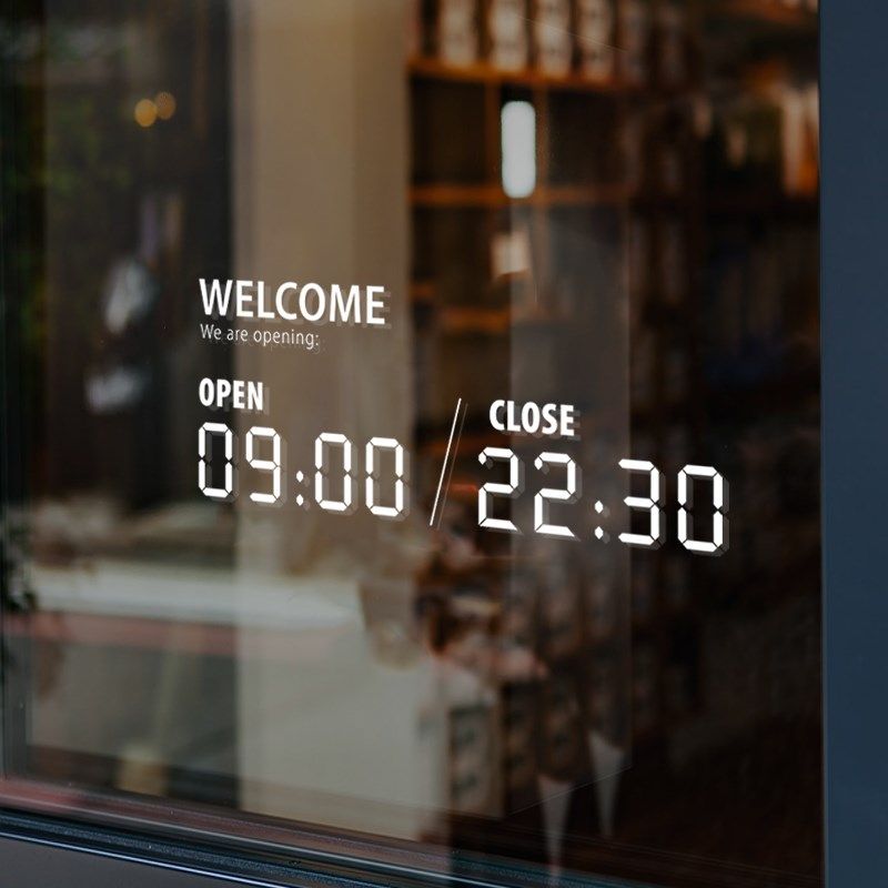 营业时间告示玻璃贴咖啡奶茶服装店玻璃门橱窗贴纸欢迎光临装饰贴,家居饰品,软装墙贴,淘宝优惠券,粉丝福利购,淘宝优惠卷