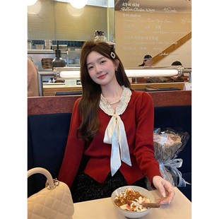 TAKIYAS SHOP红色毛衣+闪亮半身裙套装