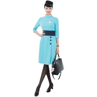 厦航空姐制服职业套装连衣裙女七分袖职业装导诊美容院礼仪工作服