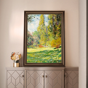 玄关手绘油画美式装饰画风景楼梯间壁画客厅挂画走廊过道墙画欧式