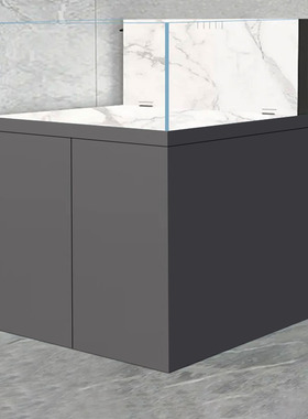 方形溪流缸鱼缸全套岩板60方缸底滤水工业风鸭侧溢流兰寿缸定制