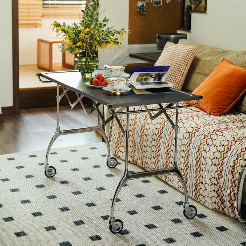 所期不锈钢小推车风琴折叠桌多功能餐车移动收纳置物架沙发边几,住宅家具,移动边几/推车,淘宝优惠券,粉丝福利购,淘宝优惠卷