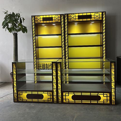 冬虫夏草海参燕窝展柜参茸展示柜名贵中药材货架烟酒茶叶展示柜