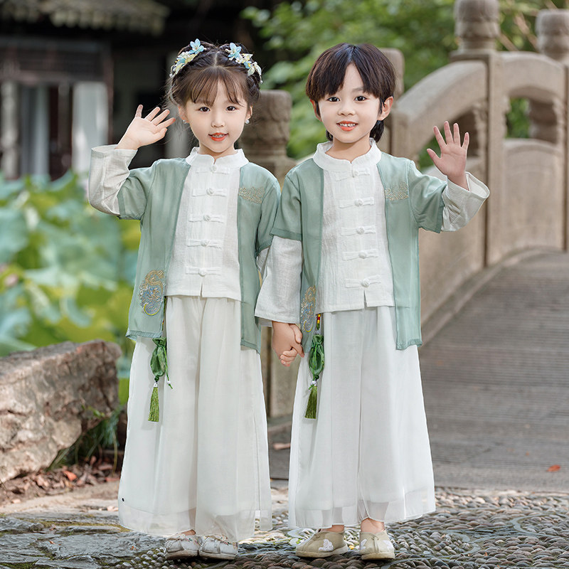 儿童汉服男女童秋季古装套装国学唐装小女孩古风童装中秋表演出服,童装/婴儿装/亲子装,汉服,淘宝优惠券,粉丝福利购,淘宝优惠卷