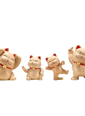 招财猫一家三四五口的摆件轻奢客厅电视柜酒柜玄关装饰品乔迁礼物