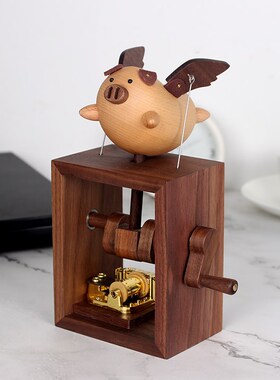 AUTOMATA牛猪猴创意实木机巧装置儿童创意玩具男女解压生日礼物盒