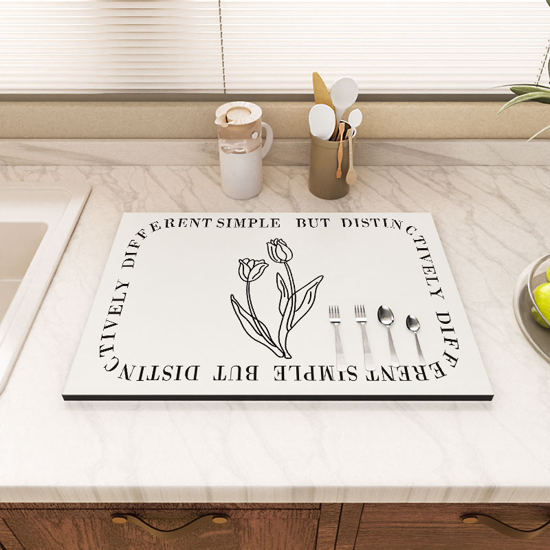 厨房台面碗盘杯子沥水垫子吧台隔热垫茶台吸水免洗硅藻泥干燥杯垫