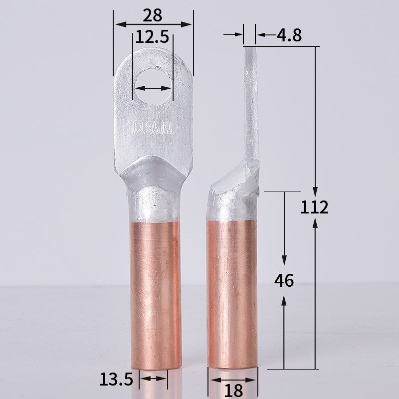 凤凰国标A级 DLT铝铜接头DLT-95MM2 铝铜接线端子 铝铜鼻子