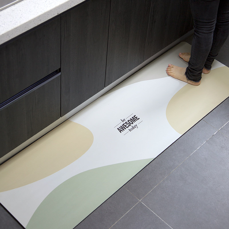 简约小清新鹅卵石pvc皮革地垫卧室厨房浴室卫生间防水防滑可裁剪