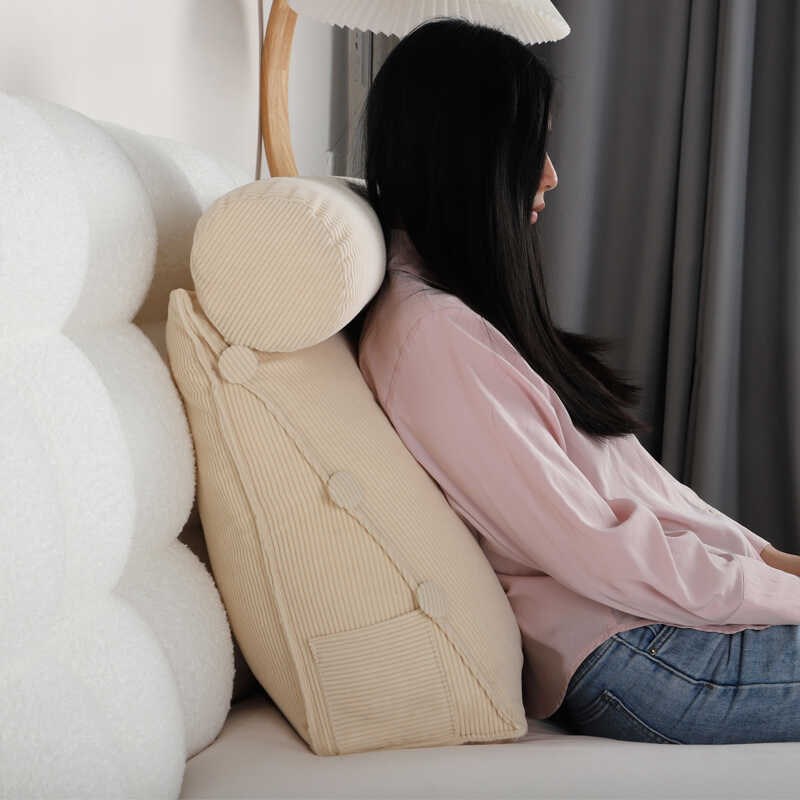 灯芯绒沙发床头靠垫大靠背护腰垫背榻榻米软包宿舍卧室客厅飘窗垫