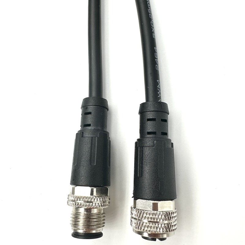 M12连接器4P5P8P12芯防水直弯公母航空插头接近开关传感器连接线
