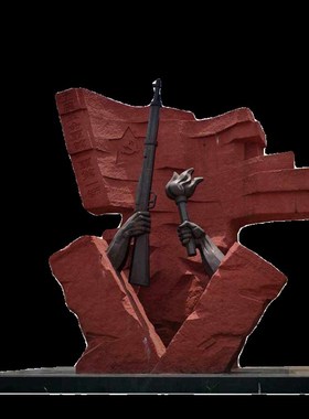 革命雕塑厂家定制纪念展馆红色文化雕像大型石雕红旗火炬爱国摆件