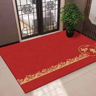 福到我家高品质入户门地垫进门垫门口家用高级感防滑网红色可裁剪