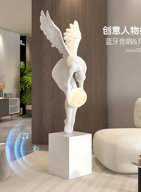 创意轻奢人物雕塑落地摆件酒店大堂艺术J品客厅样板房装饰乔迁礼